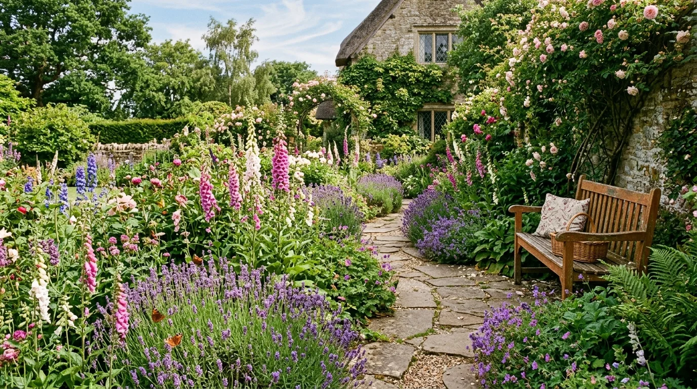 Lavender and Foxglove Borders